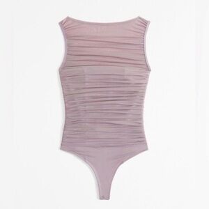 Abercrombie & Fitch Ruched Lilac Bodysuit